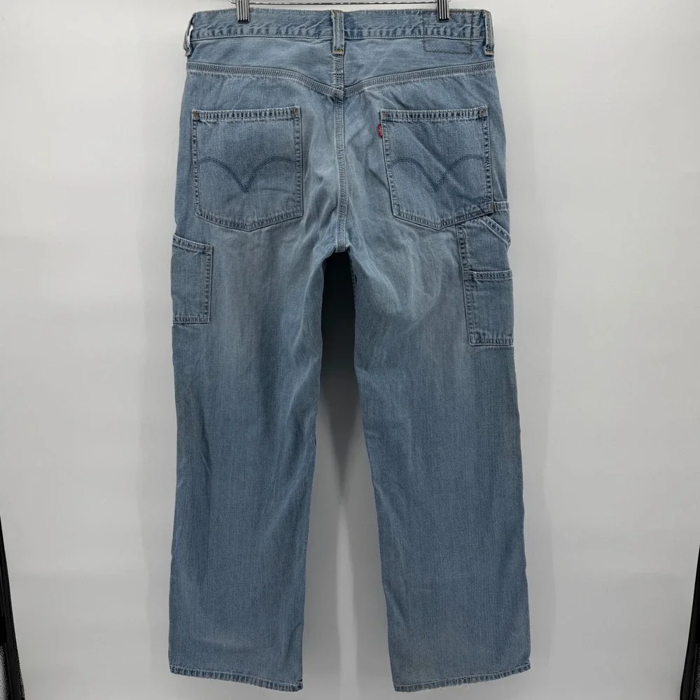 Vintage Y2K Levi's Carpenter Jeans Men 34x32 Loose Straight Baggy Light Wash